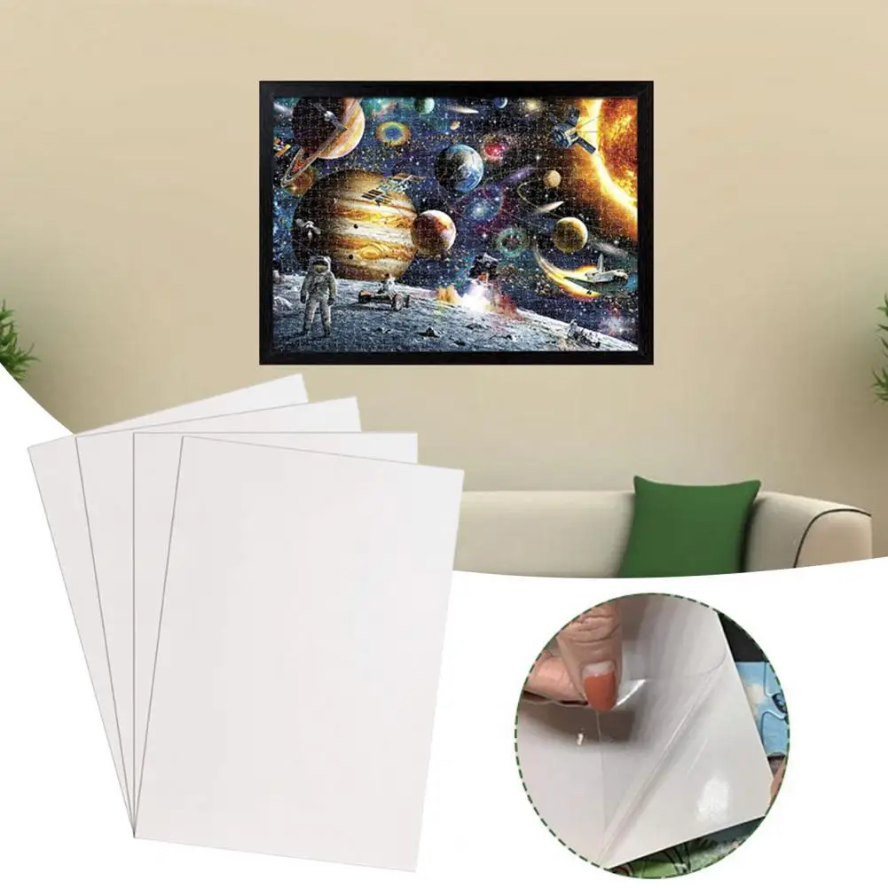 

Transparent Peel 4Pcs Handy Adhesive PVC Saver Peel Long Lasting Puzzle Gule Sheet Convenient for Home