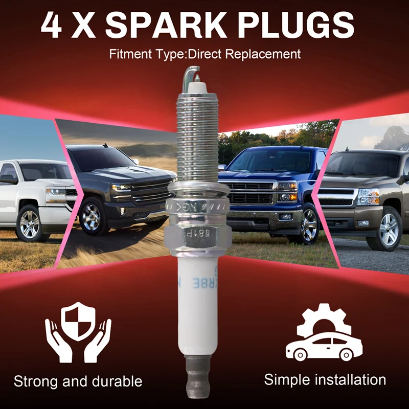 4 шт. автомобильные свечи зажигания 18847-08220 1884708220 Для Hyundai Santa Fe Sport Sonata Kia 2.0L Turbo/2.4L