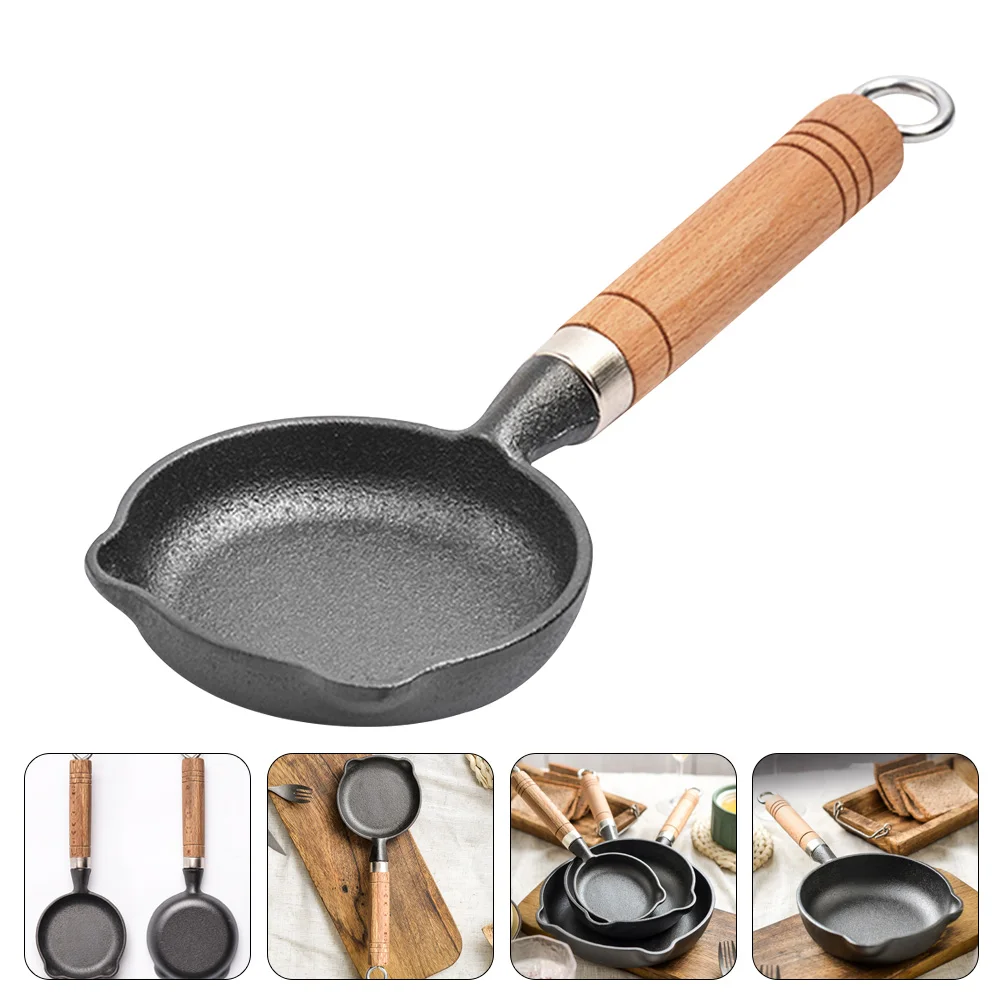 

1 Set Handle Frying Skillet Stove Cooking Utensil Egg Pan Frying Pan for Restaurant Kitchen Home Hotel