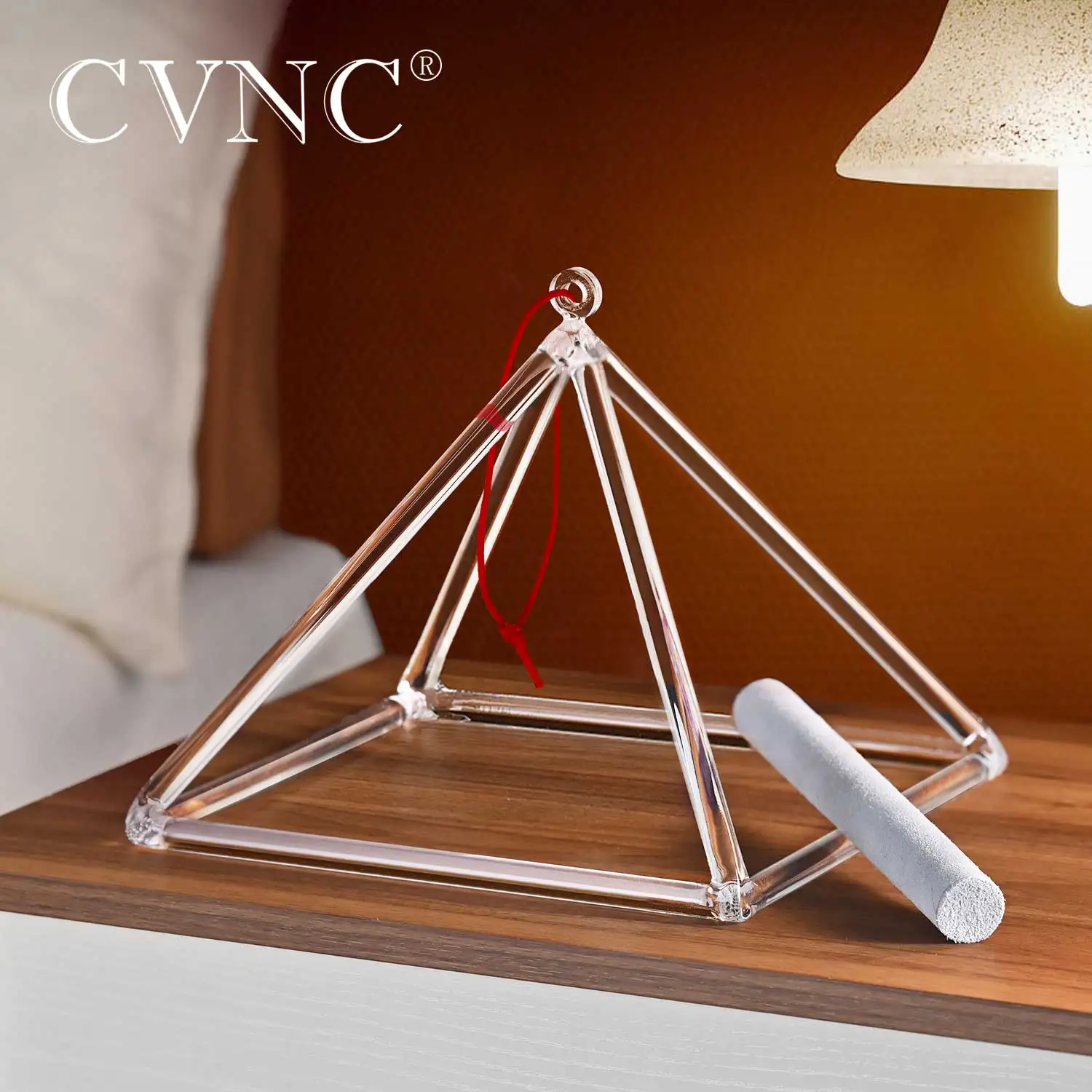 

CVNC 8 Inch Crystal Singing Pyramid Clear Quartz For Sound Therapy Meditation