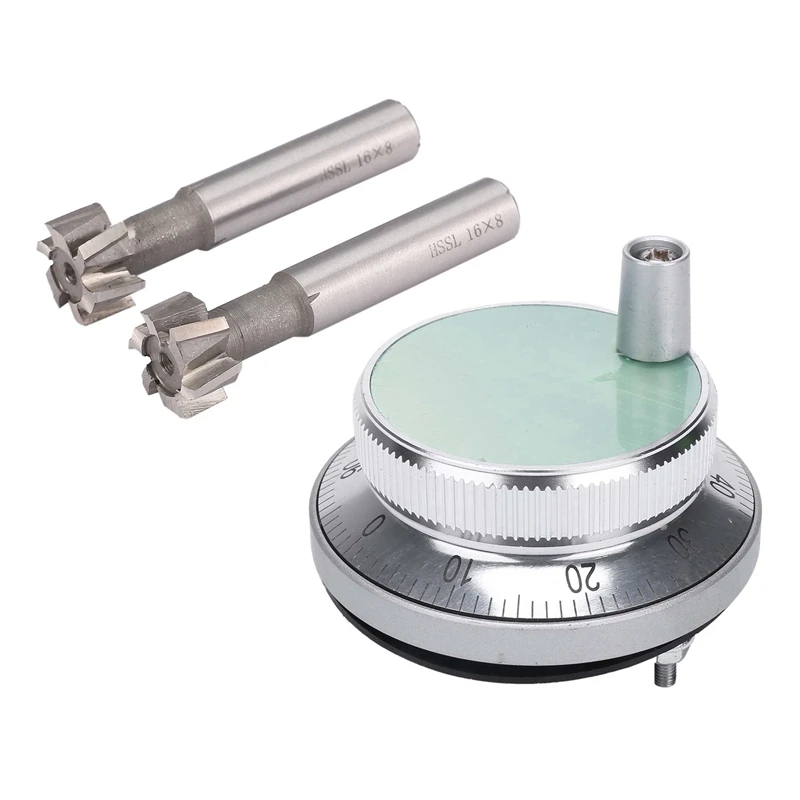 

1 Pcs Hand Wheel Handle Kit 5V Manual Pulse Hand Wheel & 2 Pcs White Steel Straight Shank T-Slot Milling Cutters