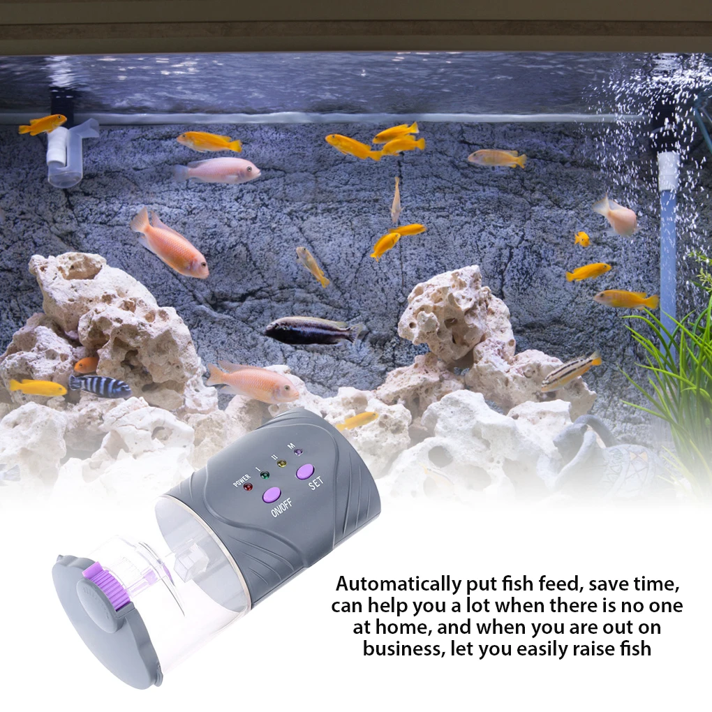

Автоматическая кормушка для рыб, аквариумный Электрический таймер 200 мл, умный диспенсер, регулируемый, на батарейках, бытовое устройство д...
