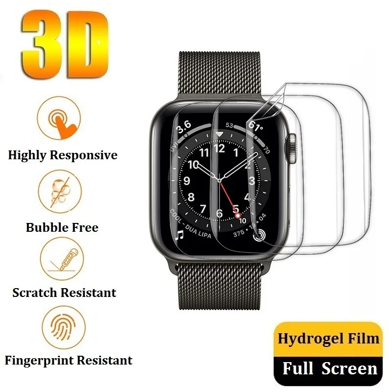 

Protective Film for Apple Watch SE Series 6 5 4 44mm 40mm Screen Protector (Not Glass)for Apple Watch 3 2 1 42mm 38mm Film