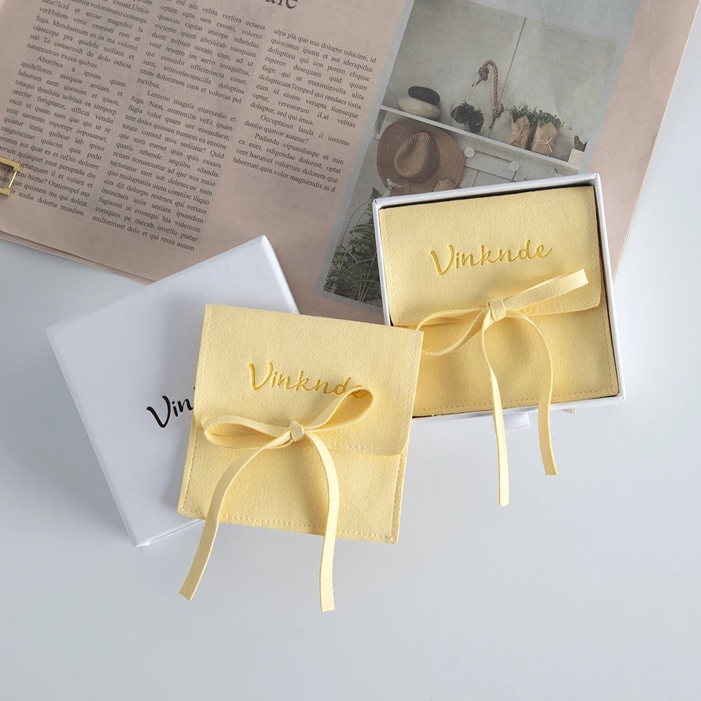 Custom Logo Multifunction Microfiber Jewelry Gift Bag Earring Necklace Packaging Organizer Jewelry Pouch Xmas Wedding Favors