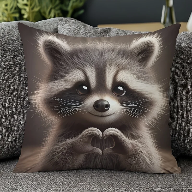 

Чехол для подушки с енотом Fujian