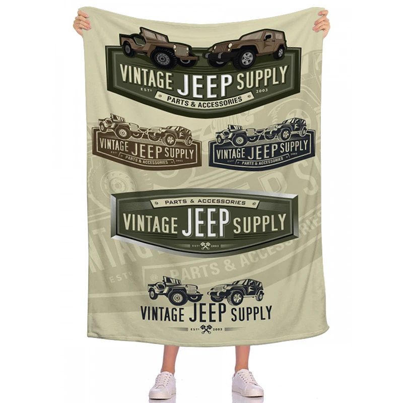 

Picnic Blanket J-Jeeps Nap Sleep Camp Sofa Bedspread Soft Blanket Flannel Wedding Gift Home Decor Bedding Fluffy Travel Blanket