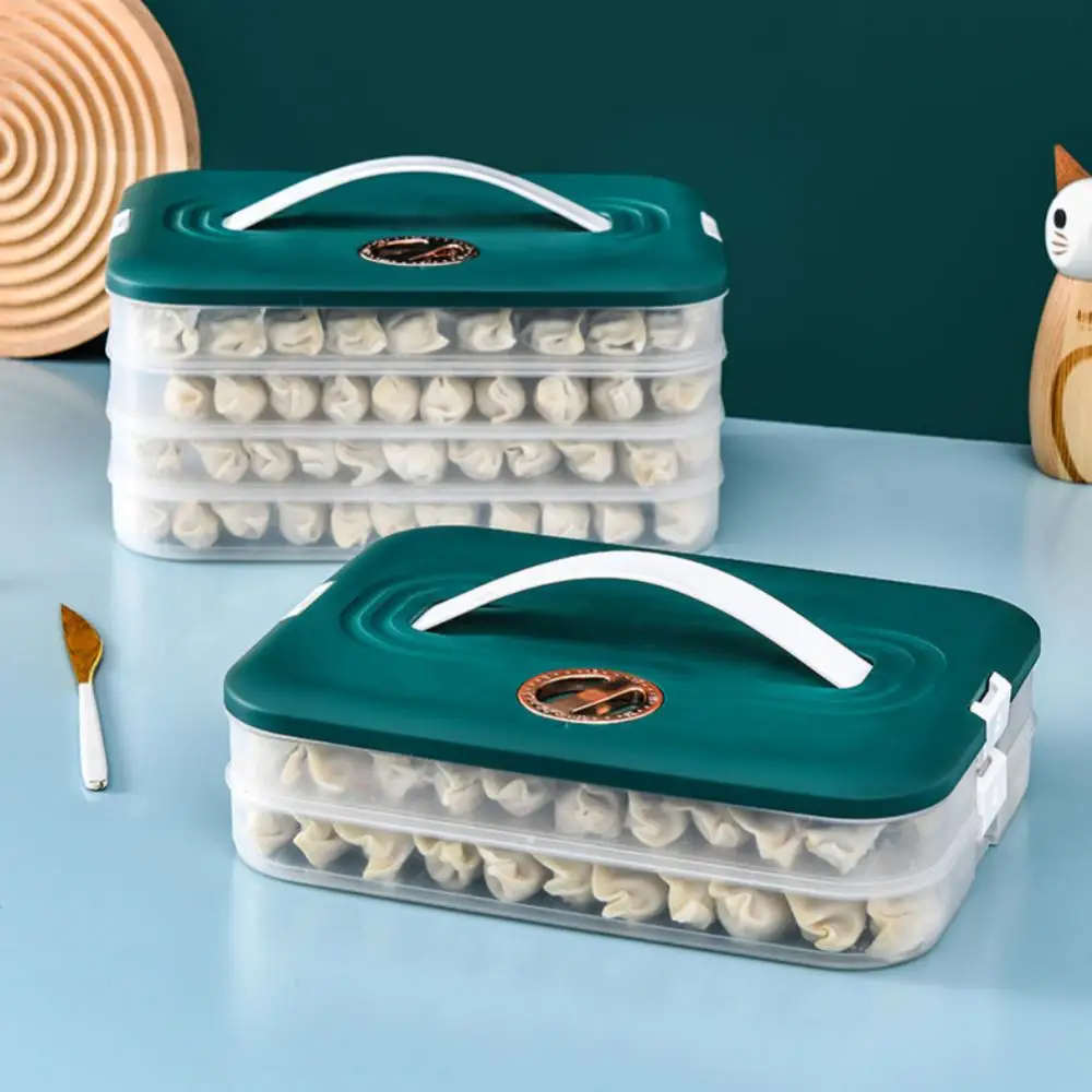 

Stacked Food Storage Box Quick-frozen Dumpling Box With Timing Combination Frozen Dumpling Basket Square Plastic With Cover Hot