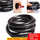 Черный велосипедный замок с защитой от кражи, стальной провод, безопасный, углеродный замок для горных и дорожных велосипедов, складной замок из стали