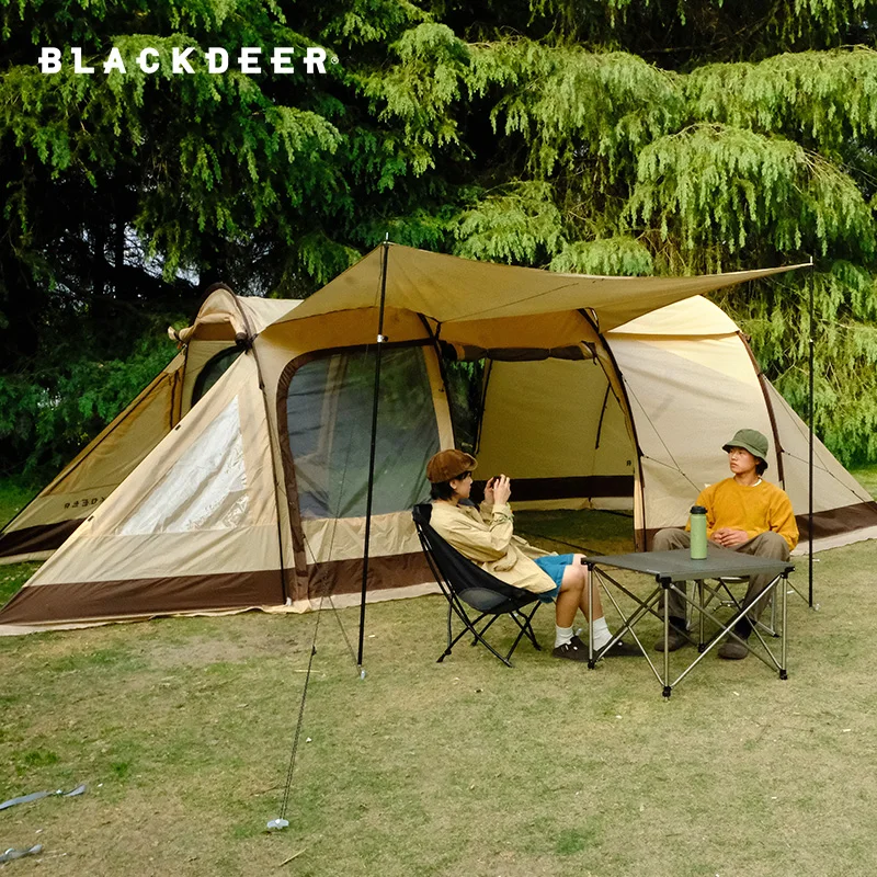 BLACKDEER  Travel Double Resident Tent Outdoor Selfdriving Rainproof Windproof Camping Two-room And One-Hall Multi-Person Tent