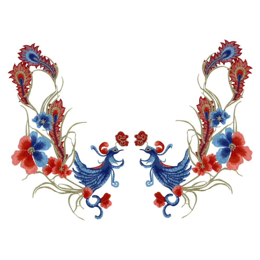 Нашивка Феникс пришитая вышитая нашивка для значка вышитый цветок пиона мотив