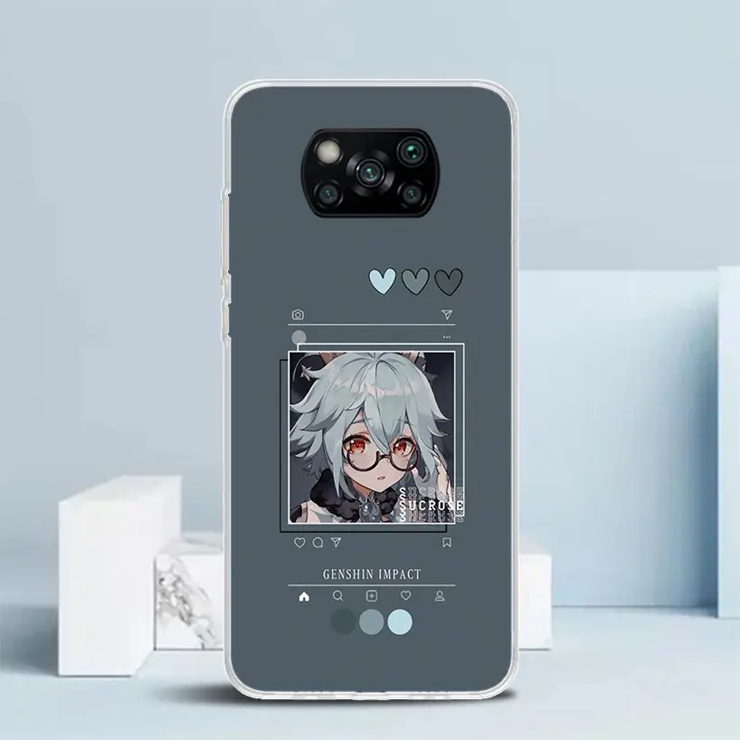 Чехол для телефона Genshin Impact мультяшный Xiaomi Poco X6 X5 X4 X3 Nfc F6 F5 Pro F4 Gt F3 F2 F1 M5S M4 M3 M2 мягкая