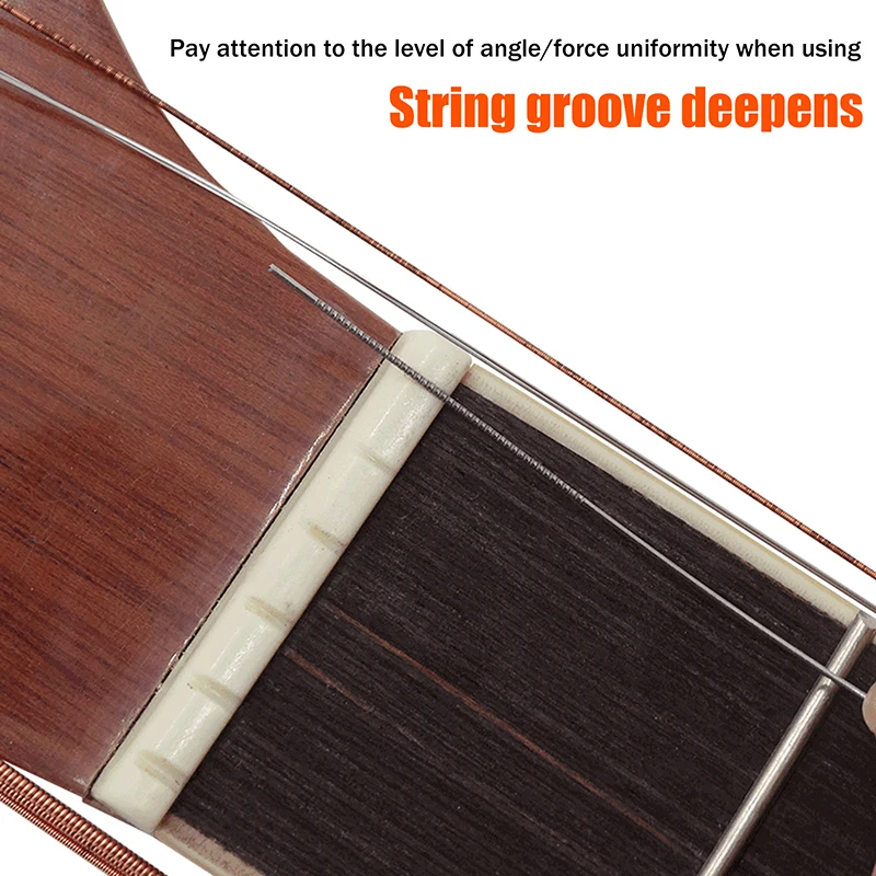 Фото 1 комплект, набор напильников для гитарных гаек, DIY прорезь, пилы, набор напильников, струнный инструмент, аксессуары для гитары, инструмент для ремонта гитары №2
