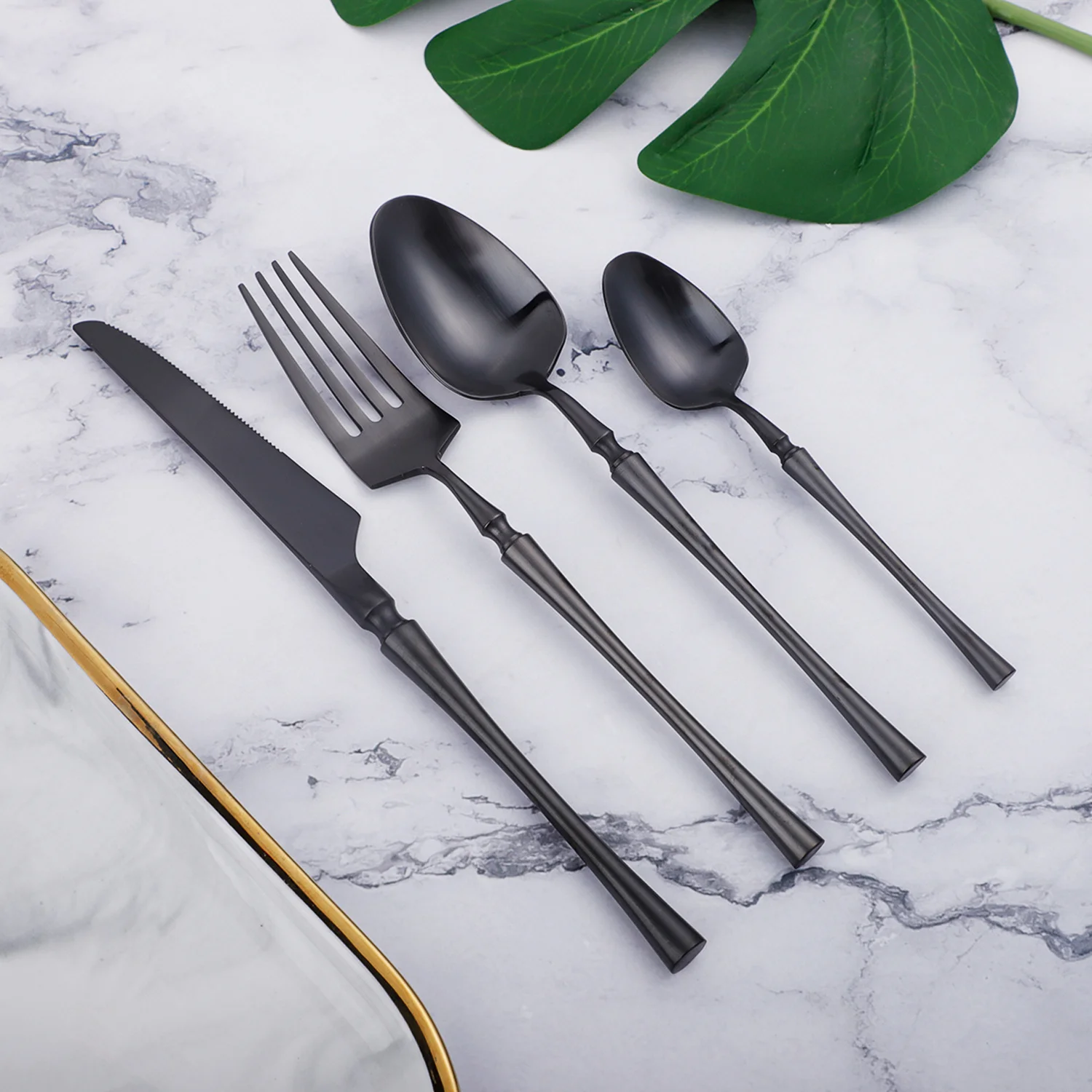 

16Pcs/4Sets Black Sets Travel High-End Tableware Stainless Steel Dinnerware Forks Knives Spoons Wedding Cutlery Dropshipping