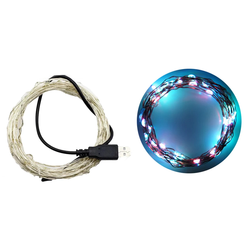 

10M 100leds USB Charge Waterproof Silver Wire String Lights 5V for Home Wedding Decoration