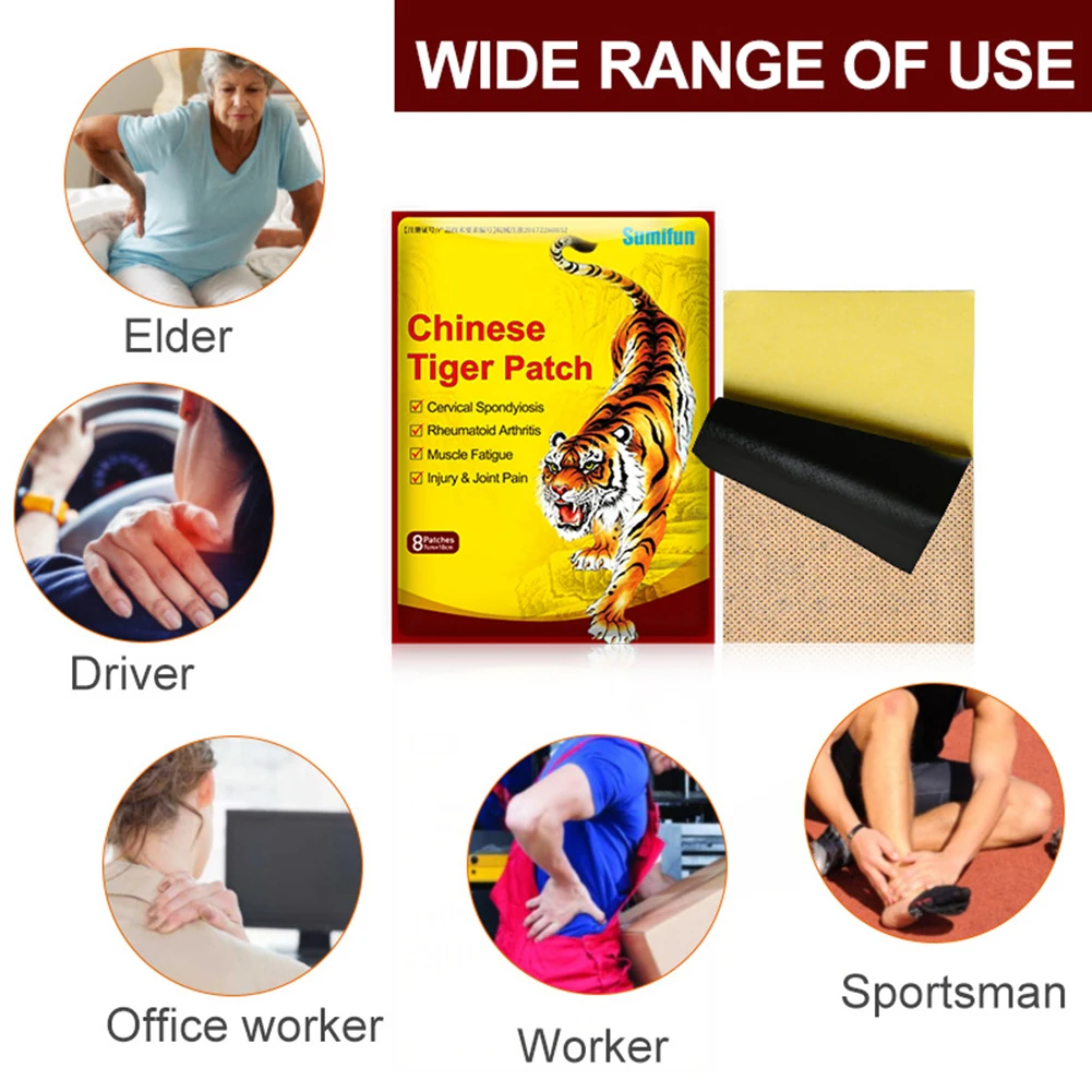 

8PCS Tiger Balm Patch Effective Cure Joint Arthritis Rheumatoid Pain Relief Stickers Back Relaxing Massage Patches Body Care