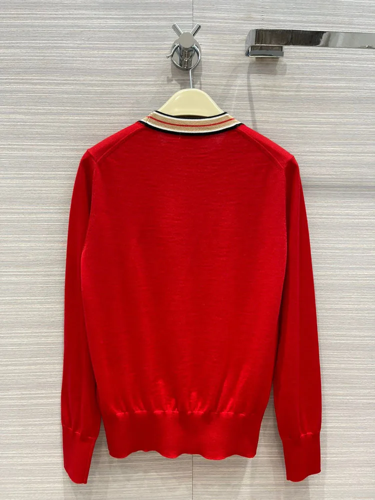 

Luxury 100% Wool Knitted Pullover Sweaters for Women Fashion Casual O-neck Long Sleeve Loose Pullover Sweaters Lady Spring 2022