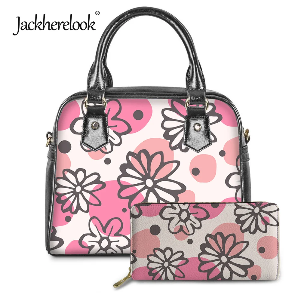 

Jackherelook 2Pcs/Set Floral Pattern Women Luxury Handbags PU Leather Crossbody Bags for Ladies Fashion Purse Bolso Mujer Gift
