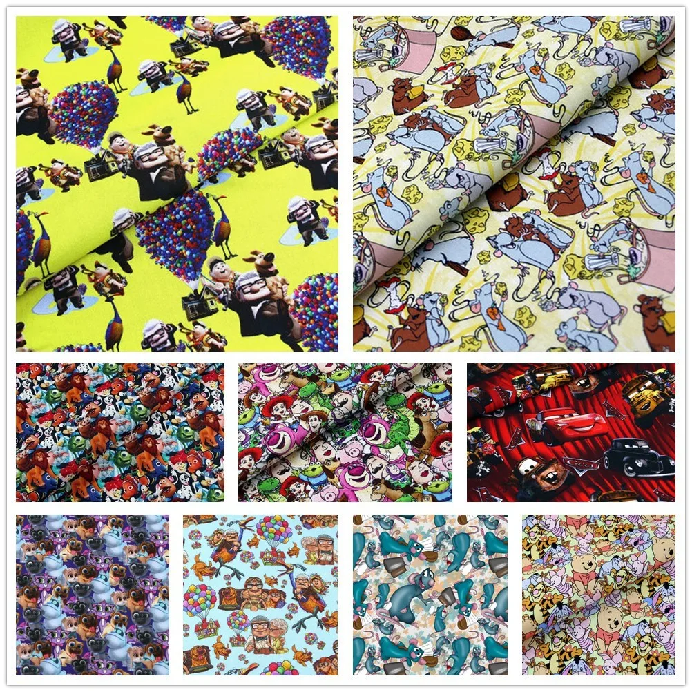 Disney 50x140cm Toy Story The Lion King Winnie Cotton Fabric Sewing Quilting Fabrics For Patchwork Needlework Diy Handmade