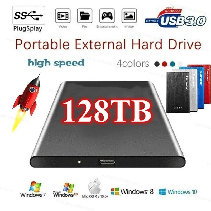 

Оригинальный внешний твердотельный накопитель SSD 500 ГБ-128 ТБ, USB 3,1, внешний твердотельный накопитель Typc-C, портативный жесткий диск для ноутбу...