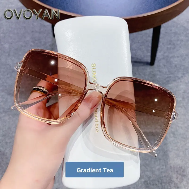 

OVOYAN 2023 Vintage Square Sunglasses Women Luxury Designer Glasses Women/Men Oversized Eyeglasses Lady UV400 Oculos De Sol