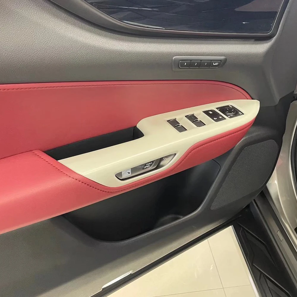 

For Lexus NX 260 350h 2022 2023 Carbon Fiber Interior Door Armrest Panel Cover Window Glass Lift Buttons Frame Trim Sticker