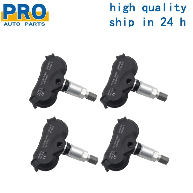 4 Pcs 433Mhz Tire Pressure Sensors TPMS 529333M000 52933-3M000 for Hyundai ix35 Tucson Elantra for Kia Mohave Rio Sportage