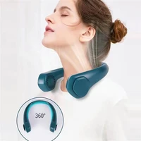 portable wearable hanging neck fan usb charging neckband leafless indoor outdoor sports mini electric fan