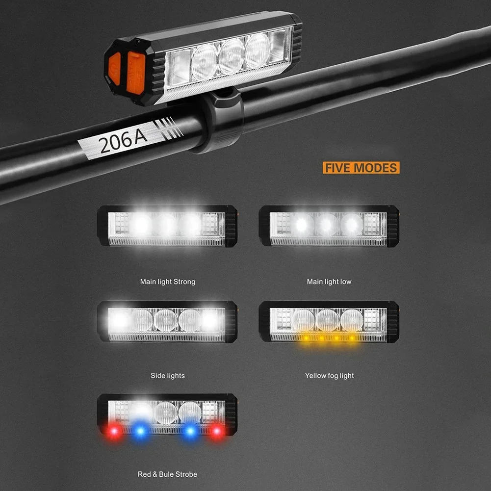 Фара велосипедная аккумуляторная с 5 режимами освещения 1000 лм/1200 лм