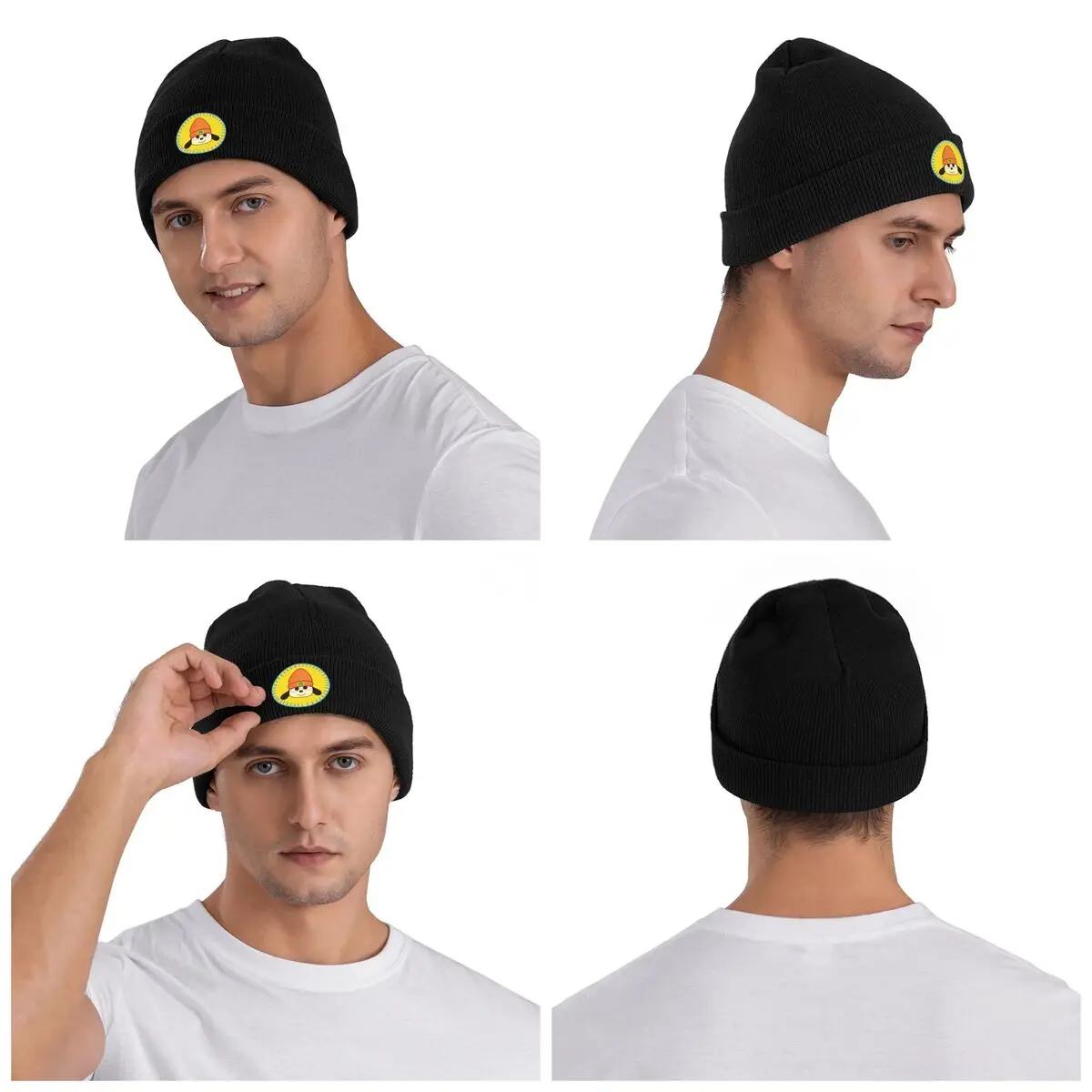 Фото PaRappa The Rapper Patch теплая вязаная шапка модная шапка-капот осень-зима уличные шапки шапки для взрослых унисекс №2