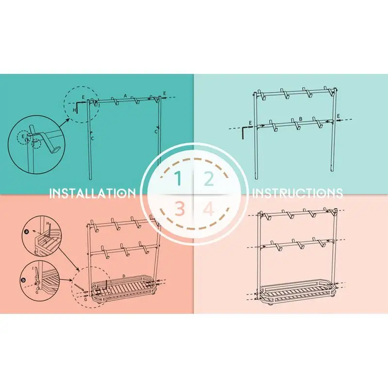Подставка для кофейной чашки 2-уровневая подставка кружки с 14 крючками