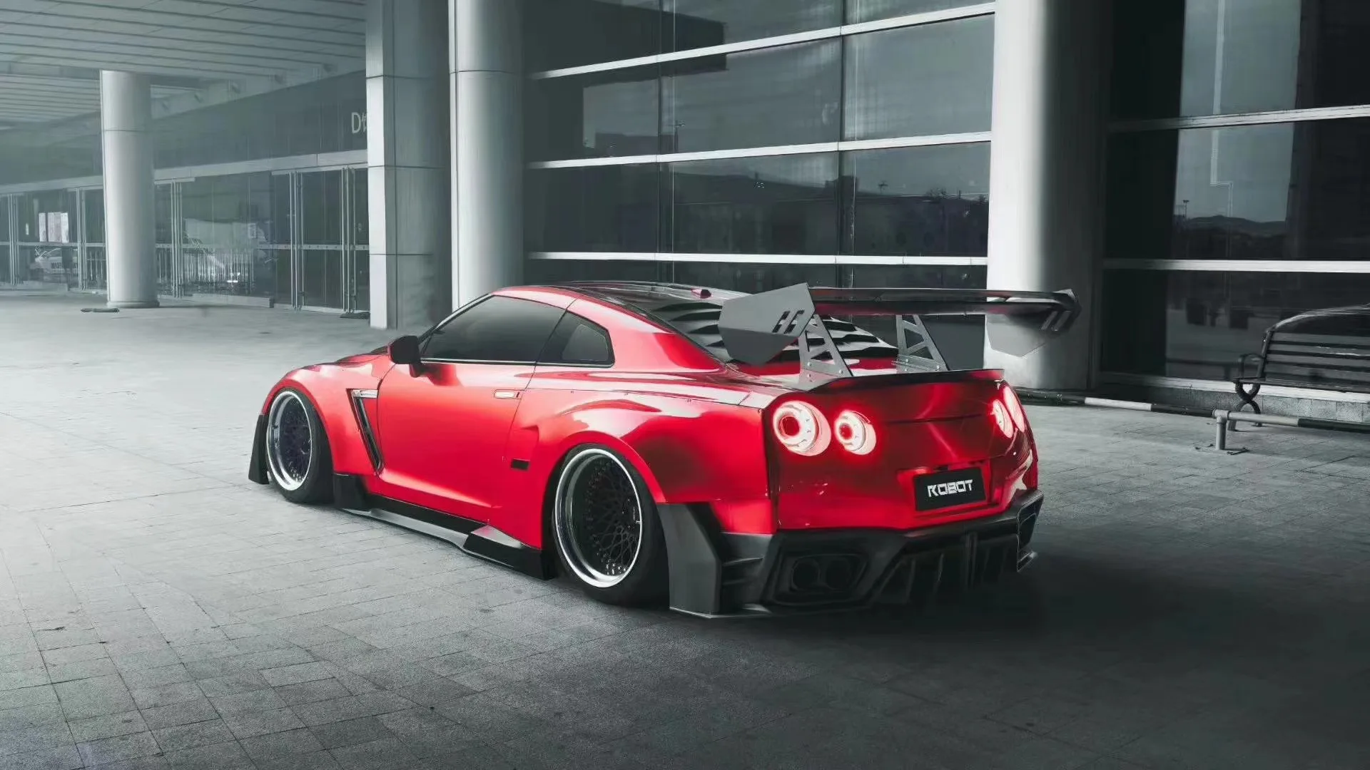 Подходит для Nissan GTR R35 модифицированный комплект с широким корпусом задняя крышка