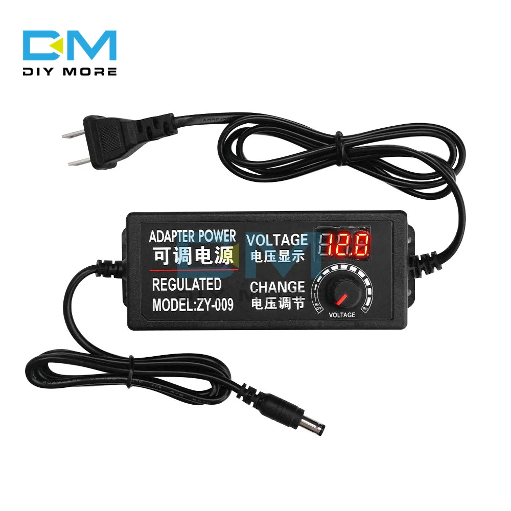 

DC 3-24V Adjustable Voltage DC Power Adapter Stepless Speed Regulation Dimming 3-12V 9-24V 2A 3A 5A with Display Screen