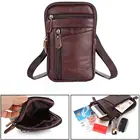 Кожаные поясные сумки для мужчин, кошелек для телефона, модная маленькая сумочка, портативный дизайнерский нагрудной мешок через плечо
