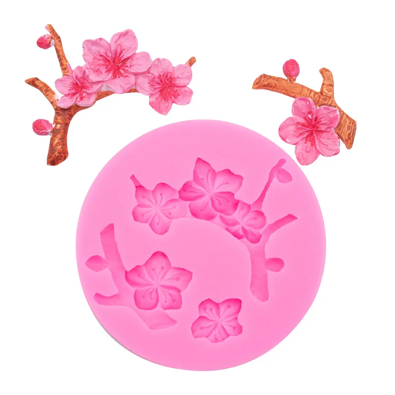 

Peach Blossom Decorated Silica Gel Mold Drip Glue Clay Soft Clay Chocolate Sugar Mold