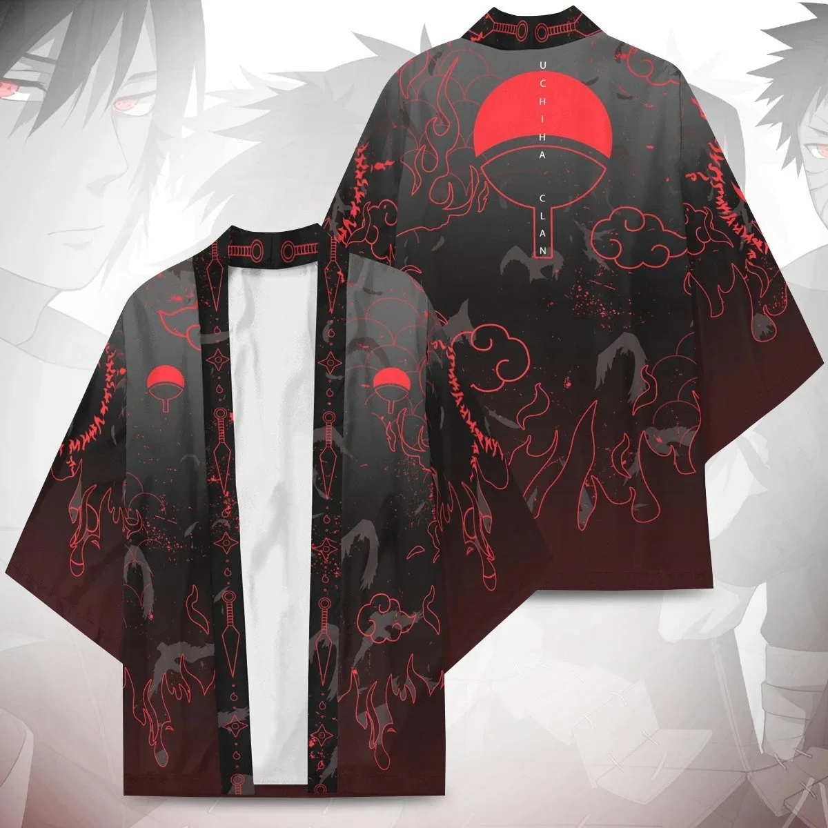 

Anime Kakashi Konoha Madara Haori Sasuke Cosplay Costumes Kimono Uchiha Symbol Jacket Japanese Coat Cardigan Pajamas Bathrobe