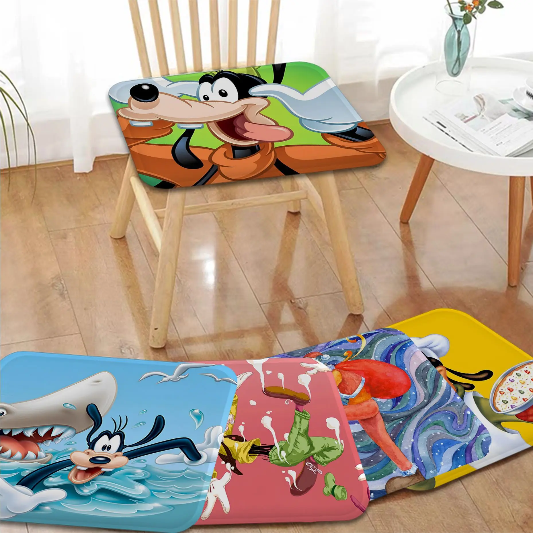 

Disney Goofy Happy Dog Four Seasons Seat Cushion Office Dining Stool Pad Sponge Sofa Mat Non-Slip Chair Cushions
