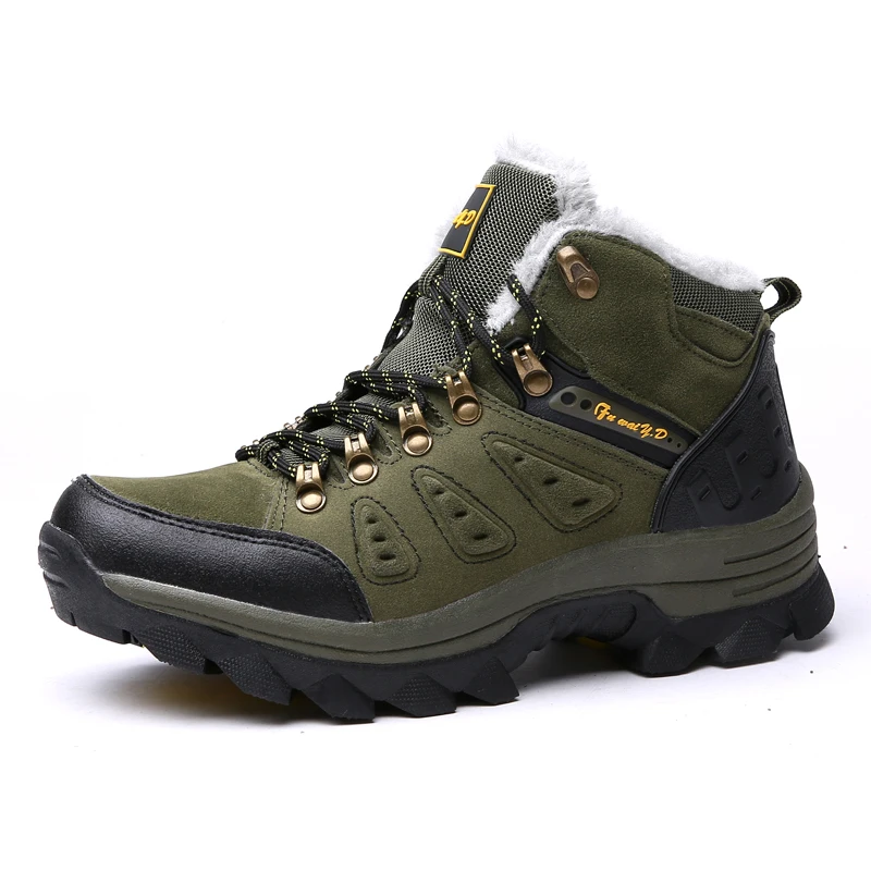 

Winter Large Size 46 47 Outdoor Hiking Thermal Shoes for Men Women Add Fur Hiking Boots Walking Warm Training Trekking Footwear