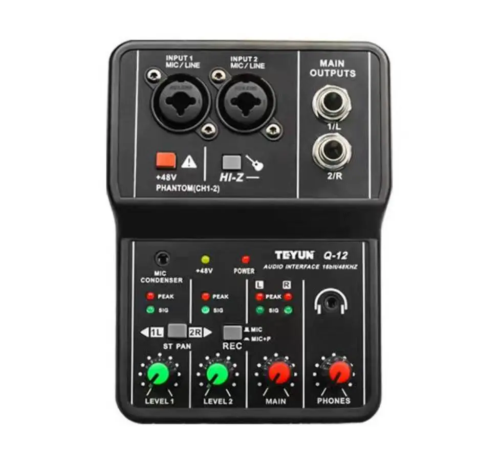 Sound Mixer Audio Interface for Recording Computer Free Drive USB External Sound Card for Pc Pro Audio Equipment Professional