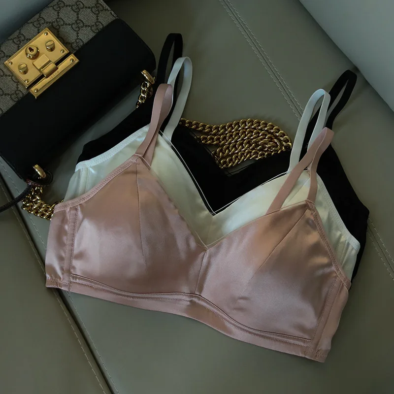 Женский Шелковый бюстгальтер из 93% шелка тутового шелкопряда 7% спандекса