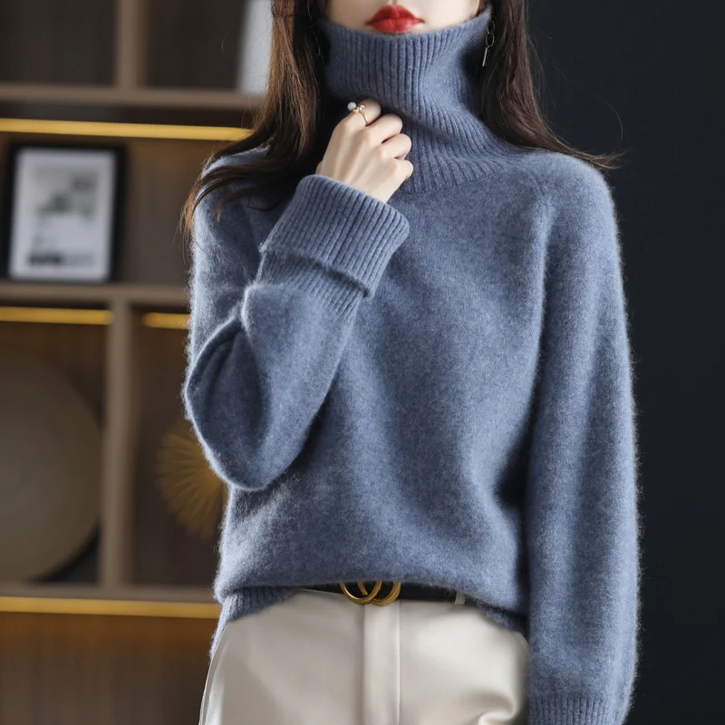 Autumn and Winter 2022 New High Neck Pullover Sweater for Women