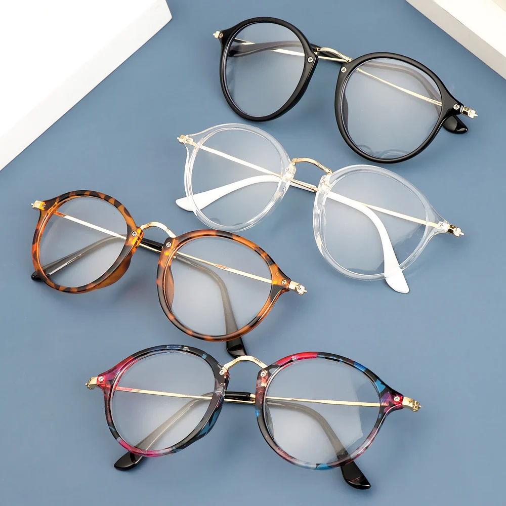 

1PC Fashion Unisex Round Frame Mirror Glasses Anti Blue Light Glasses Computer Goggles Flexible Eyeglasses Vision Care Eyewear