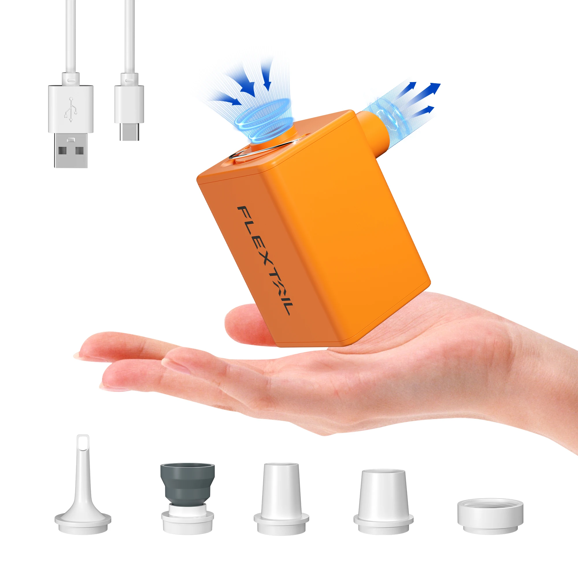 FLEXTAILGEAR MAX PUMP PLUS — портативный воздушный насос с аккумулятором емкостью 1600 мАч Type-C