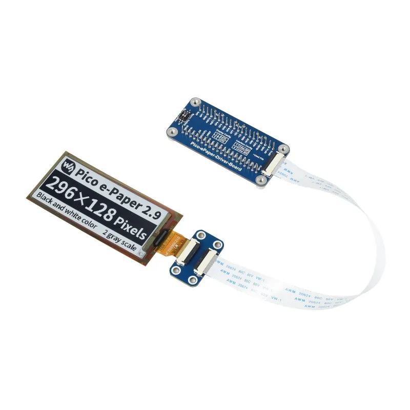 2 9-дюймовый гибкий модуль дисплея E-Ink для электронной бумаги Raspberry Pi Pico 296×128
