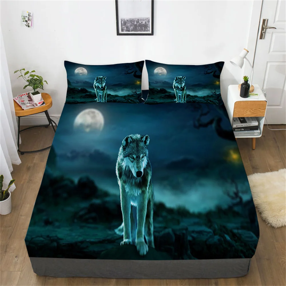 Комплект постельного белья с 3D рисунком волка для мальчиков и девочек комплекты