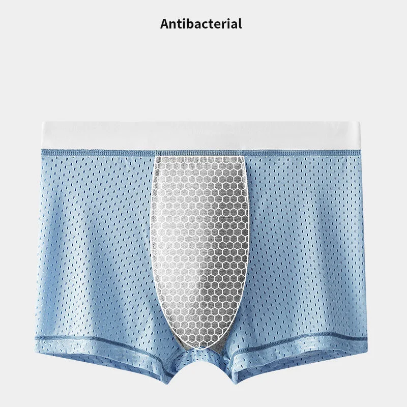 Boxer Men's Underwear Man Boxers 3A Antibacterial Underpants Ice Silk Mesh Men BoxerShorts Sexy Breathable Graphene Male Pantie
