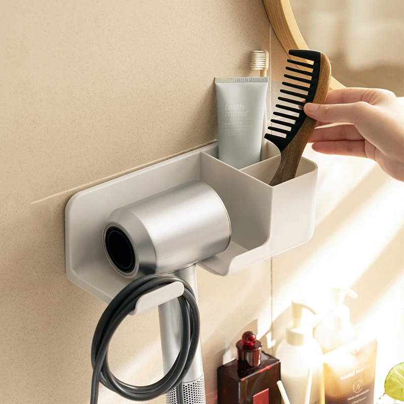 hair dryer holder wall mounted bathroom organizer hair dryer storage rack multifunction wall shelves for bathroom accessories free global shipping