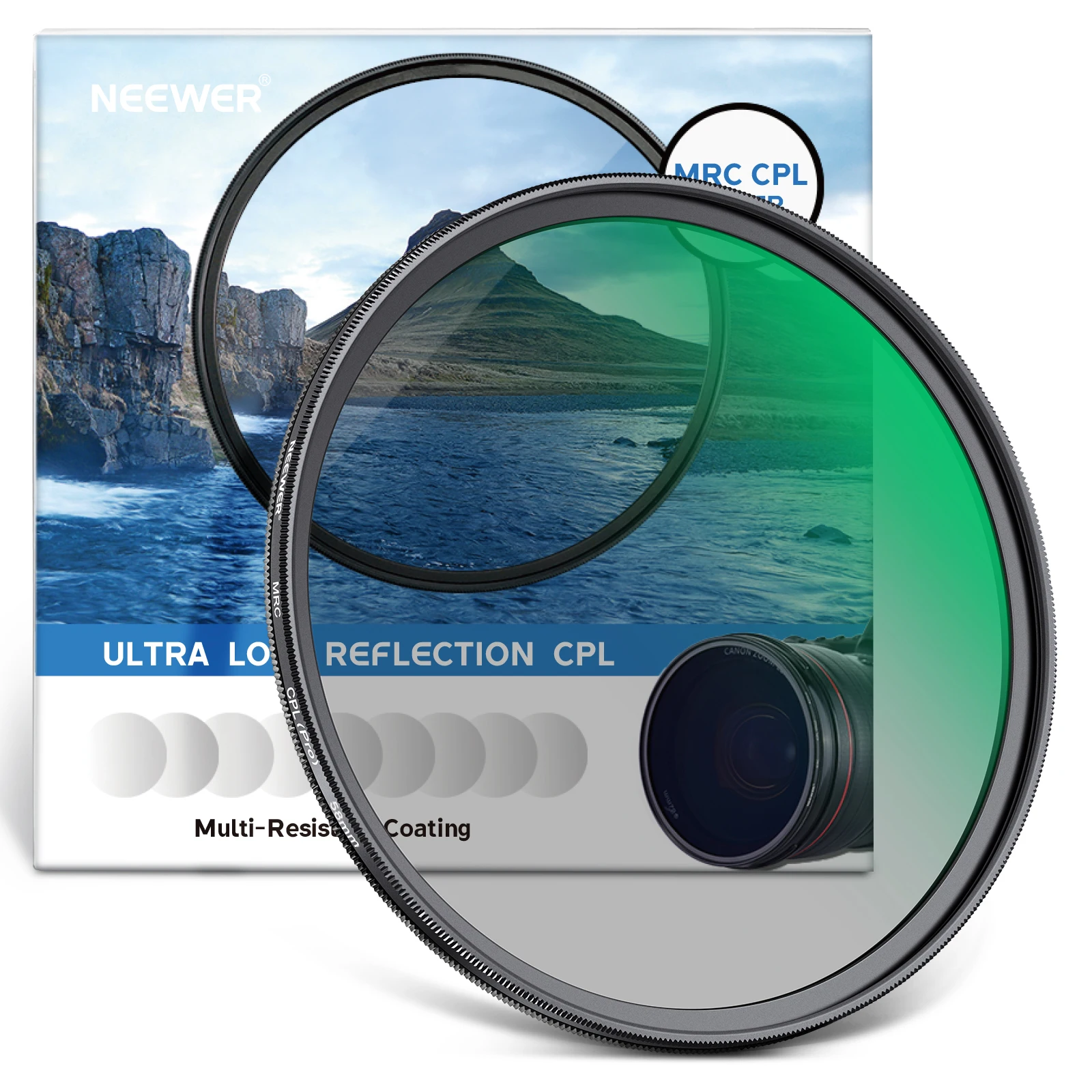 

Neewer Polarizer Filter, CPL Filter with 30 Layers Multi Coated Polarizing Film, Reduce Glare/Enhance Contrast
