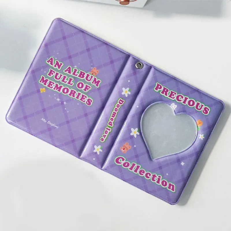 3-дюймовый Карманный фотоальбом с полыми сердечками папка для фотокарт книга