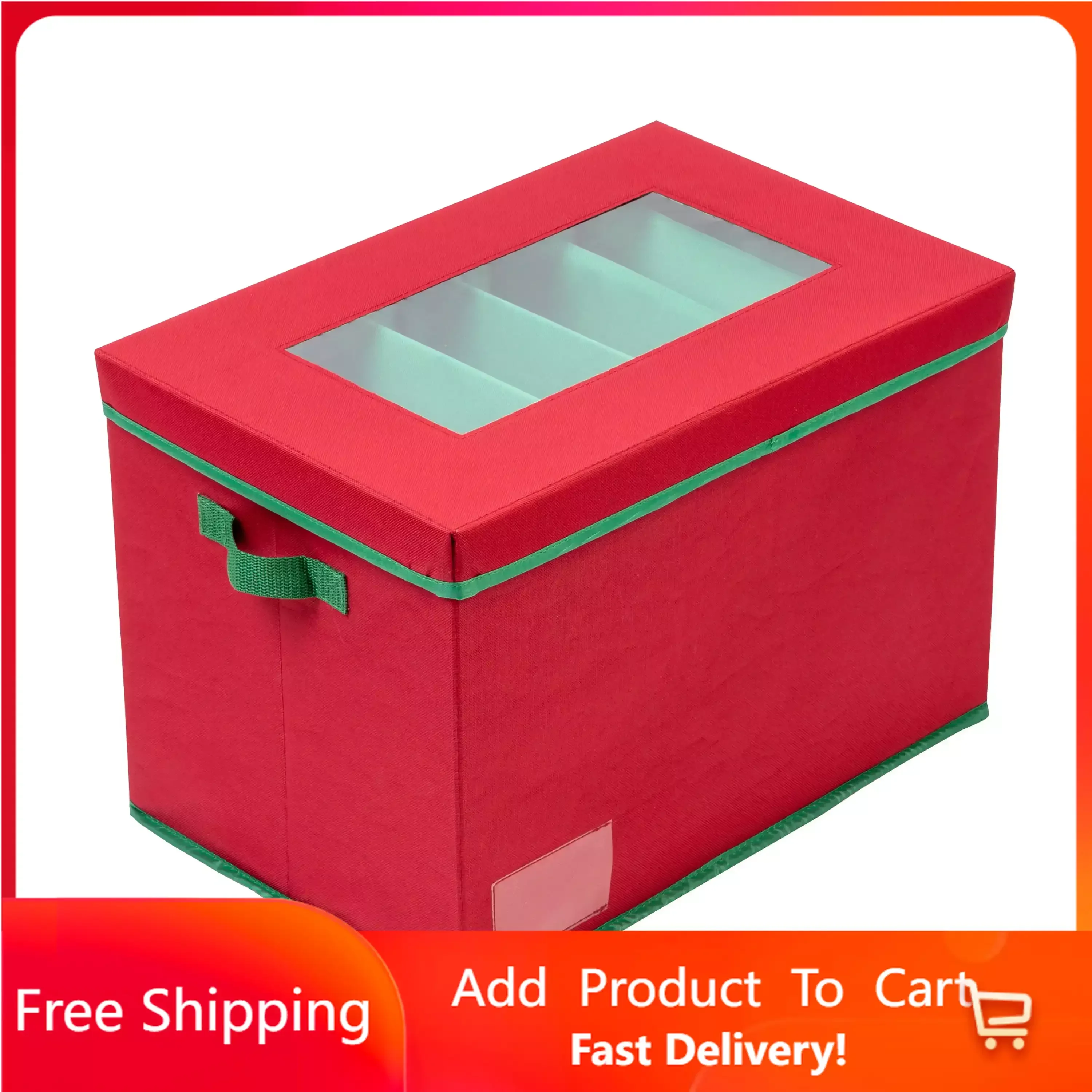 

Christmas Tree Lights Storage Box With Handles, Red Free Shipping