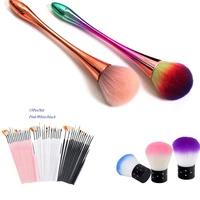 multi style nail dust brush with handle soft dust cleaner brush uv gel powder removal rainbow nail dust brush manicure tools yy